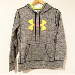 UNDER ARMOUR Women’s Grey Gray Hoodie Coldgear Logo Sweatshirt 1284453 001 Small